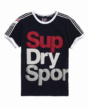 Superdry Athletico Sport Férfi Pólók Sötétkék | YXWLN1529